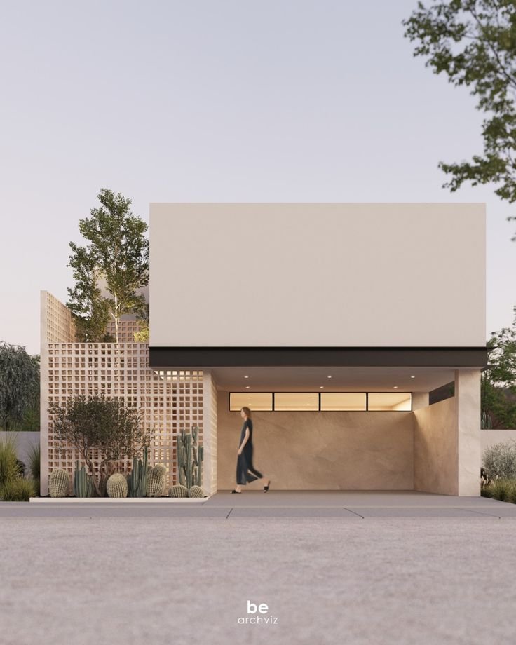 fachada minimalista de casa en queretaro