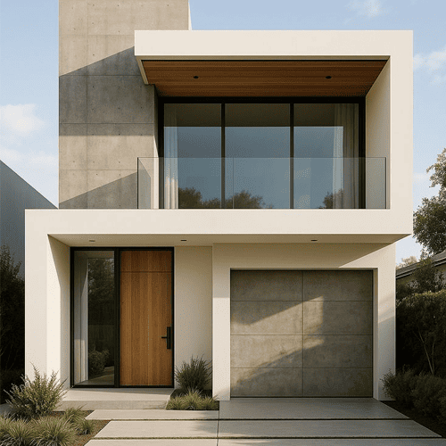 casa minimalista, con colores claros