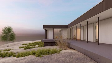 fachada minimalista de proyecto arquitectónico para casa habitación