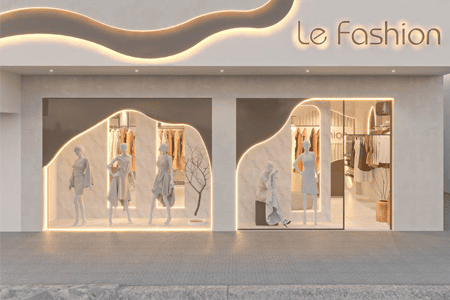 diseño completo de local comercial de ropa